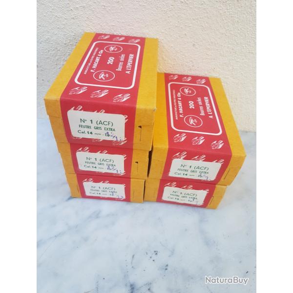 lot 1000 bourres feutres cal14mm