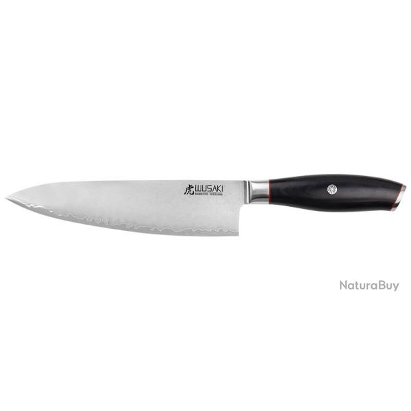 Wusaki Couteau Chef - S�rie San Mai 10Cr15 - Lame 200mm - Manche Pakkawood