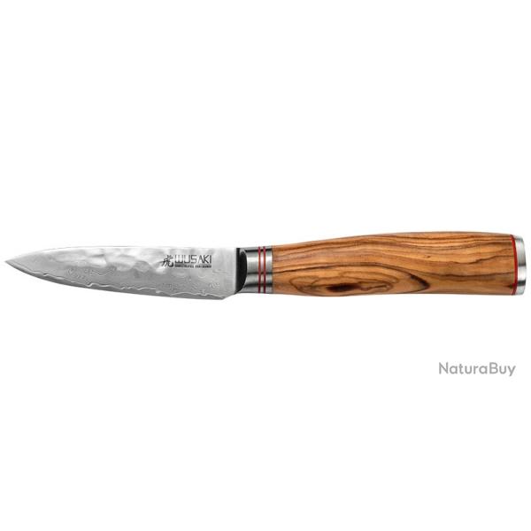 Wusaki Couteau d'office - S�rie damas - Lame 90mm - Manche Olivier