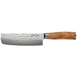 Wusaki Couteau nakiri - S&eacute;rie damas - Lame 170mm - Manche Olivier