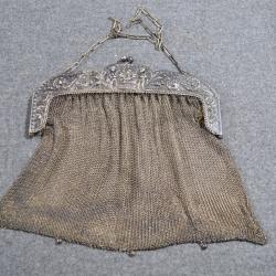 Sac &agrave; main ancien Kraft alpacca M&eacute;tal argent&eacute;  &agrave; restaurer porte monnaie Robert Kraft