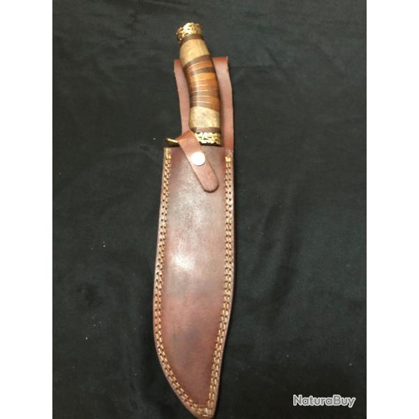 GRAND COUTEAU DE CHASSE LAME DAMAS