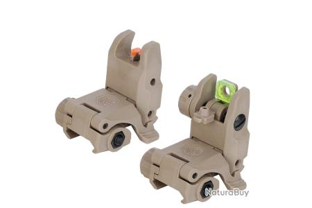Viseurs Fibre Optique Rabattables – Points Vert Et Rouge, Réglage Sans Outil, Pour Rails Picatinny
