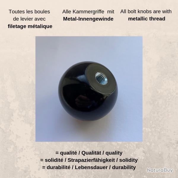 Boule de levier d'armement XL 25mm noire pour Beretta BRX1, Bergara B14,Blaser R8, R93, CZ, ...