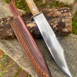 Grand et massif poignard Bowie artisan am&eacute;ricain 1970's / 40cm