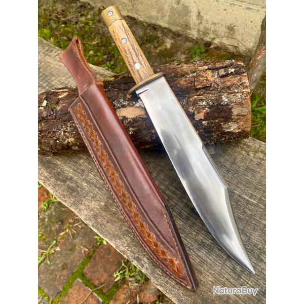 Grand et massif poignard Bowie artisan am�ricain 1970's / 40cm