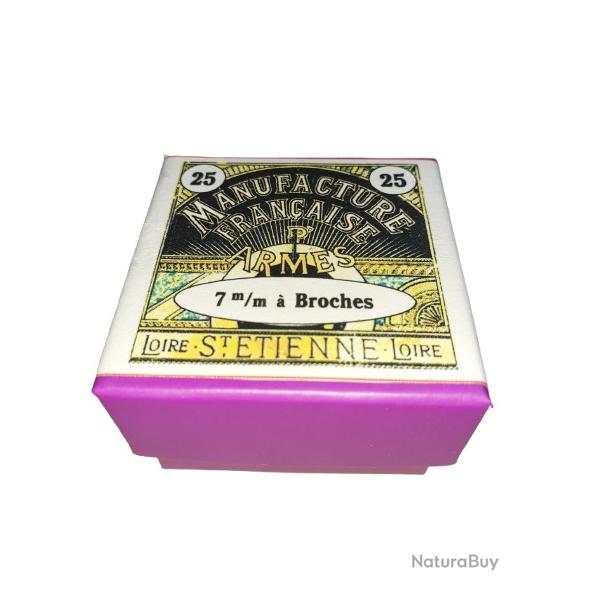 7 mm Broches ou 7mm type Lefaucheux: Reproduction boite cartouches (vide) MFA 14491735