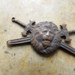 BREVET SPORTIF MILITAIRE bronze &agrave; coudre ANCIEN ORIGINAL WW1 ww2 Fran&ccedil;ais