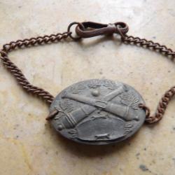 gourmette tradition artillerie WW1 ww2, embouti forme plaque 14 18