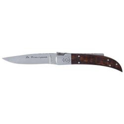 Couteau R&eacute;gional Le Camarguais N&deg;10 Trident forg&eacute; Manche Amourette bross&eacute;e Lame 100mm