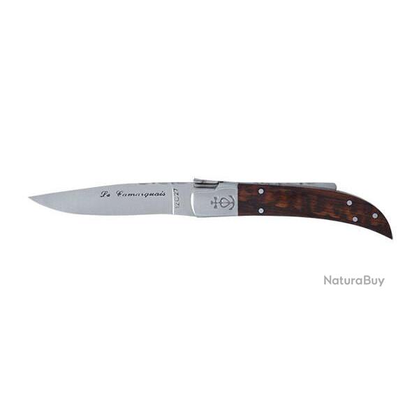 Couteau R�gional Le Camarguais N�10 Trident forg� Manche Amourette bross�e Lame 100mm