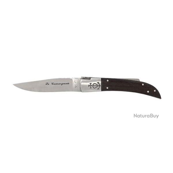 Couteau R�gional Le Camarguais N�12 Trident soud� Manche Eb�ne Lame 105mm