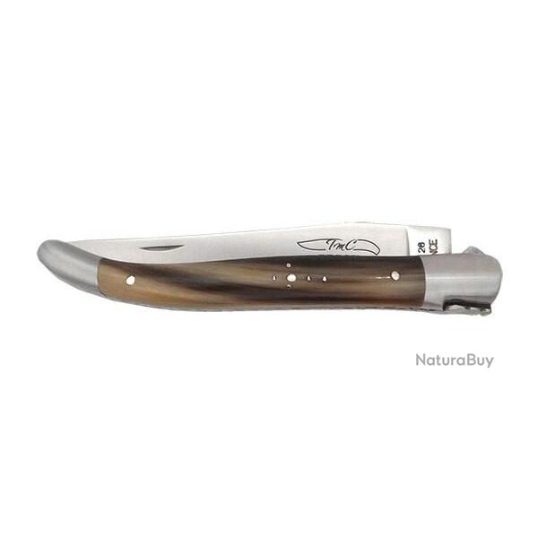 Couteau R�gional Coutelier de Thiers Laguiole 1 pi�ce Manche Corne Flam�e