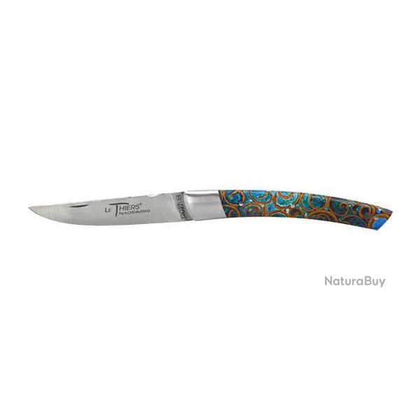 Couteau R�gional Coutellerie Chevalerias Le Thiers 1 pi�ce Manche Cannelle Turquoise
