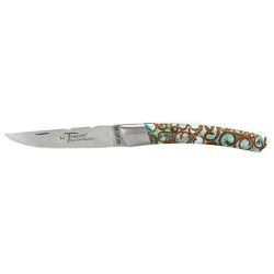 Couteau R&eacute;gional Coutellerie Chevalerias Le Thiers 1 pi&egrave;ce Manche Cannelle Vert