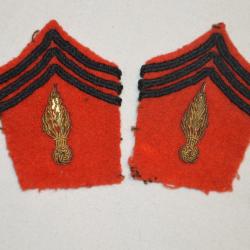 PATTES DE COL OFFICIER ARTILLERIE D'AFRIQUE-PETIT ETAT MAJOR-CAMPAGNE DE 1940-LIBERATION-INDOCHINE