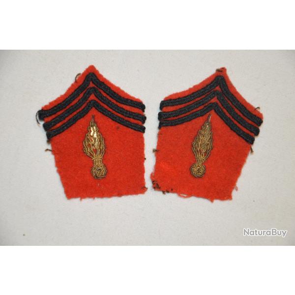 PATTES DE COL OFFICIER ARTILLERIE D'AFRIQUE-PETIT ETAT MAJOR-CAMPAGNE DE 1940-LIBERATION-INDOCHINE