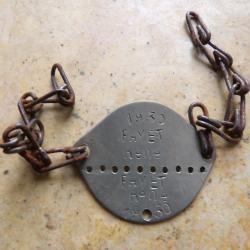 plaque identit&eacute; matricule militaire Fran&ccedil;aise Fran&ccedil;ais 39 45 1940 ww2 seconde guerre  Clermont Ferra