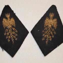 PATTES DE COL OFFICIER GRAND ETAT MAJOR-CAMPAGNE DE 1940-LIBERATION