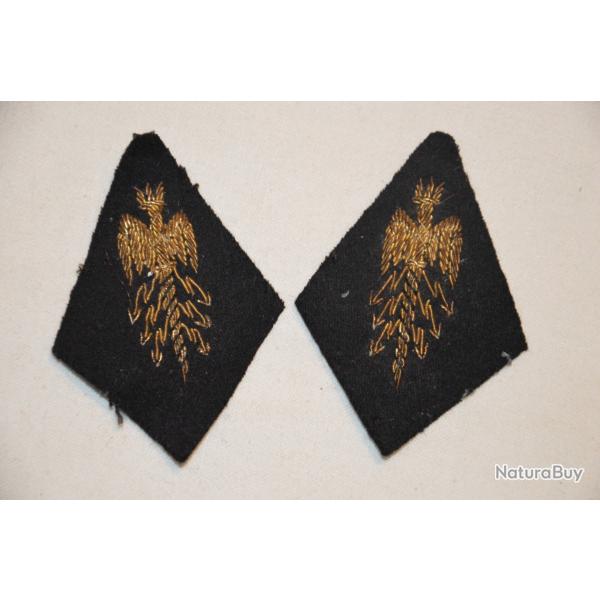 PATTES DE COL OFFICIER GRAND ETAT MAJOR-CAMPAGNE DE 1940-LIBERATION