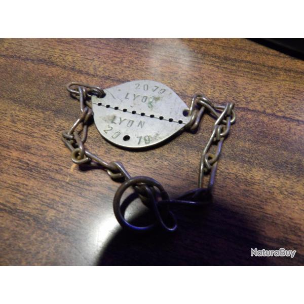 plaque identit� matricule militaire Fran�aise Fran�ais 39 45 1940 ww2 seconde guerre  Lyon