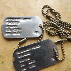 plaque identit&eacute; matricule militaire Fran&ccedil;ais  ww2 seconde guerre 2&deg; DB lib&eacute;ration US