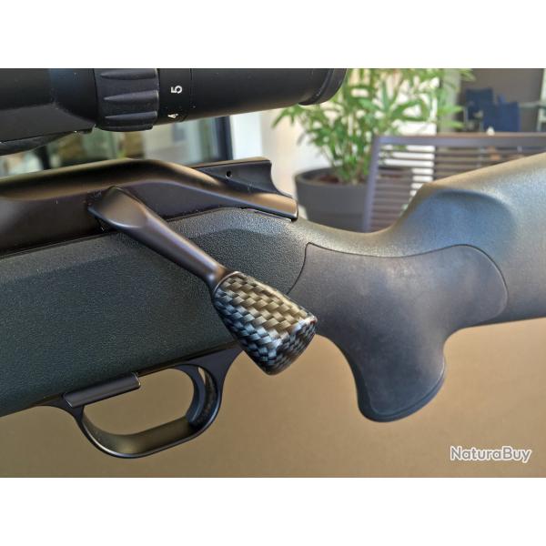 Boule de levier longue 30mm, finition Carbone pour Blaser, Beretta, Bergara, Mauser et filetages M6