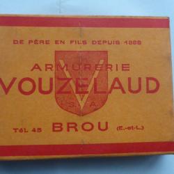REF 18 - BO&Icirc;TE CARTOUCHES CHASSE ANCIENNE CARTON - Marque VOUZELAUD -  CAL 16  - plomb n&deg; 6