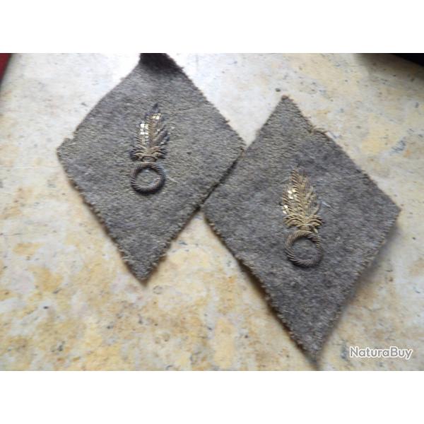 insigne paire col dor� cadre l�gion etrang�re ORIGINAL WWII Indochine  Fran�ais
