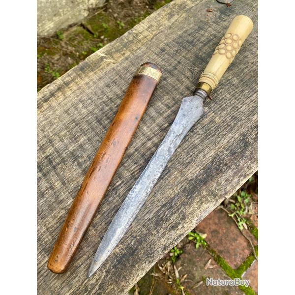 Dague / Poignard africain ancien circa 1930/40 lame damas