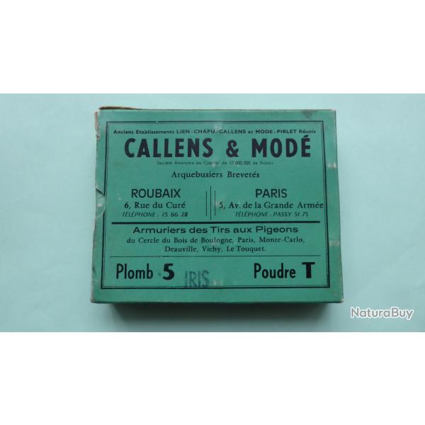 REF 30 - BO�TE CARTOUCHES CHASSE ANCIENNE CARTON - Marque CALLENS & MODE -  CAL 12  - plomb n� 5