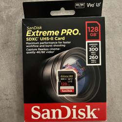 Carte sd sandisk 128gb extreme pro 300m/s