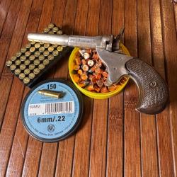 PETIT PISTOLET MONOBLOC ELG CALIBRE 22 OU 6 mm
