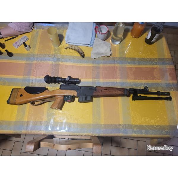 1� sans prix de r�serve fsa 49/56 cal 7.5 x 54 complet crosse MSE et lunette APX cat�gorie C 2+1