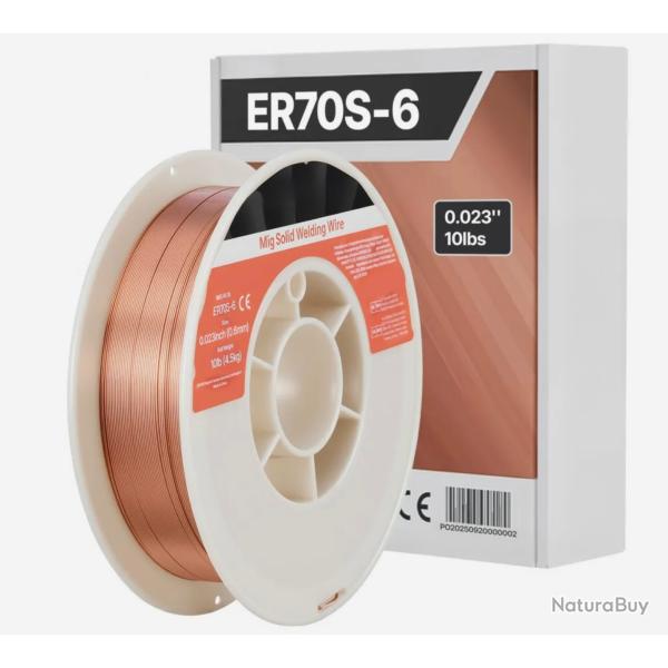 Fil Plein MIG 0,6 mm 4,5 kg par Bobine Fil de Soudage MIG Plein ER70S-6