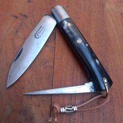 Couteau R&eacute;gional YSSINGEAUX M&Eacute;DAILLE D ARGENT COLLAS 2 Pi&eacute;ces Manche en Corne