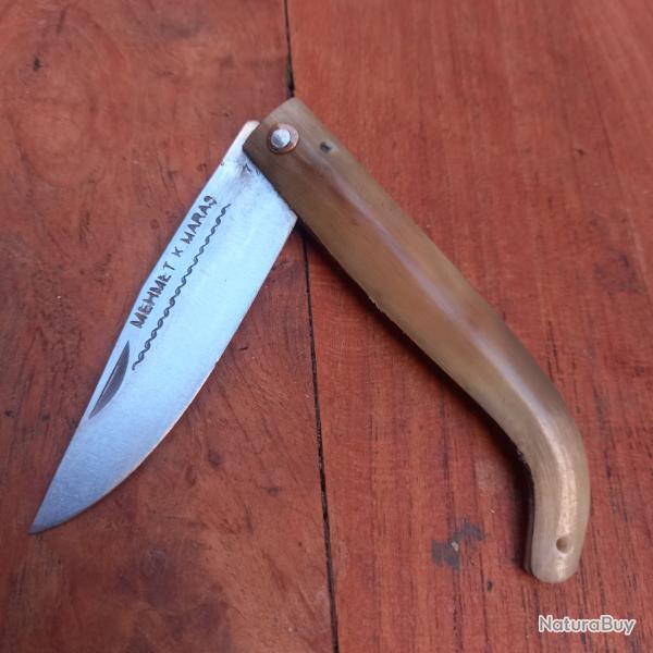 Couteau ARTISANAL 2 CLOUS Capucin de KAHRAMANMARAS par MEHMET K.MARAS  Manche en corne
