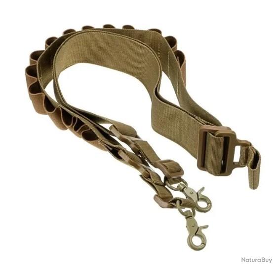 Bretelle 15 munitions calibre 12 - Beige - Livraison Gratuite