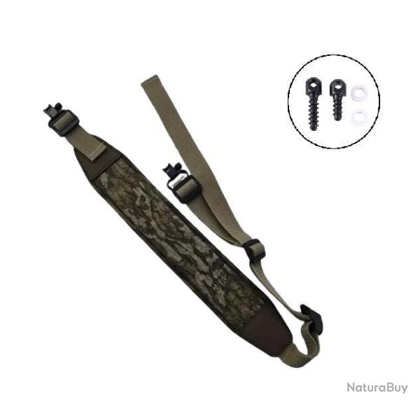 Bretelle n�opr�ne beige pour carabine de chasse + 2 vis grenadi�res - Livraison Gratuite