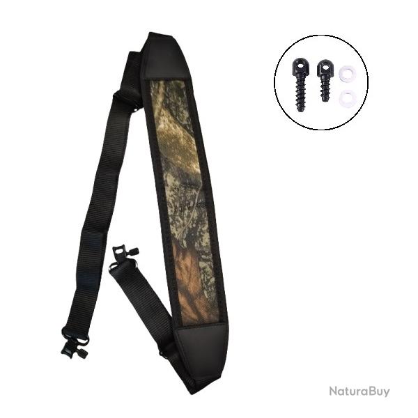 Bretelle n�opr�ne Noir v2 pour carabine de chasse + 2 vis grenadi�res - Livraison Gratuite
