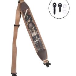 Bretelle n&eacute;opr&egrave;ne Marron pour carabine de chasse + 2 vis grenadi&egrave;res - Livraison Gratuite