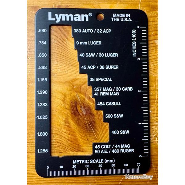 Jauge Lyman pour mesure des �tuis d'armes de poing