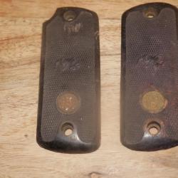 Plaquettes de Pistolet UNION LE BASQUE en 7.65mm avec inserts laiton et Dragon