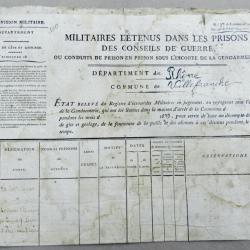 Document administratif militaire ancien - 1839 - Conseils de guerre - Rh&ocirc;ne (Villefranche)