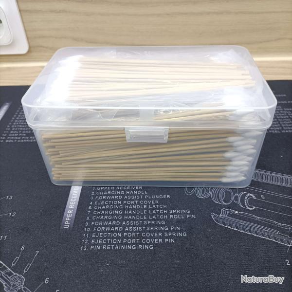 Lot de 600 Coton-tiges conique pour le nettoyage des armes