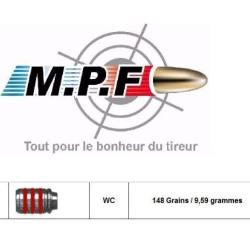Balles MPF 38 WC 148 Gr PL &Oslash; 357" / 500 Ogives Plomb port offert