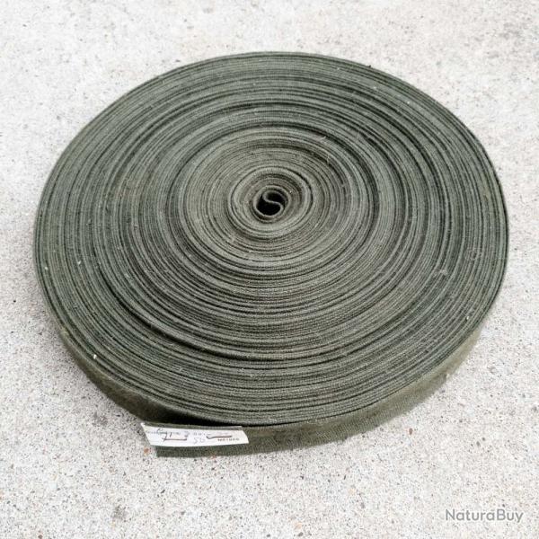 Rouleau de sangle coton en 32mm (50metres) vert arm�e /cotton stripe roll