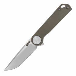 Couteau Marbles Lame Acier D2 Satin Manche Brown Canvas Micarta Linerlock MR690