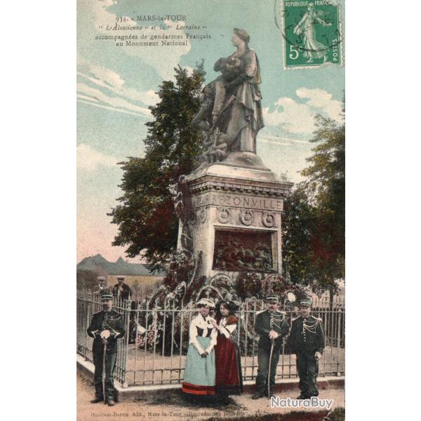 CPA - MARS-la-TOUR " L'Alsacienne " et la " Lorraine " accompagn�e de gendarme Fran�ais -N�7262