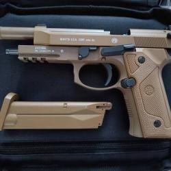 R&eacute;plique Beretta M9A3 couleur sable, sparclette CO2, Billettes aciers 4,5 mm, excellent etat